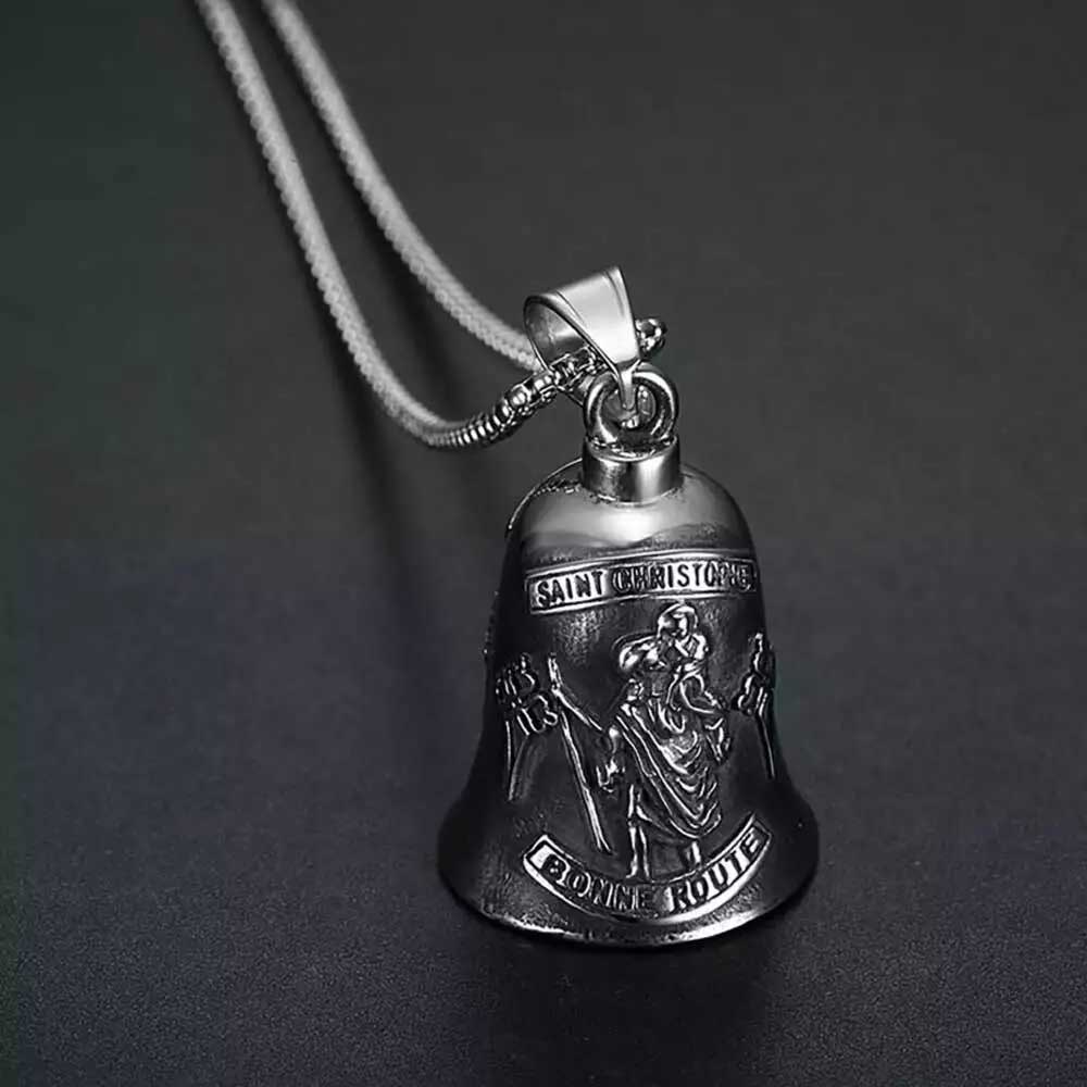 St. Christopher Guardian Bell Motorcycle Lucky Bell Stainless Steel Ride Bells No Chains
