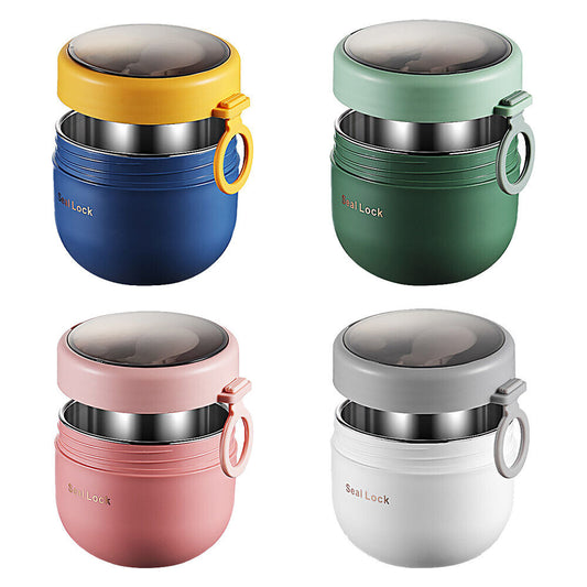 Stainless Steel 600ml Lunch Box Thermos Food Flask Insulated Food Soup Jar
