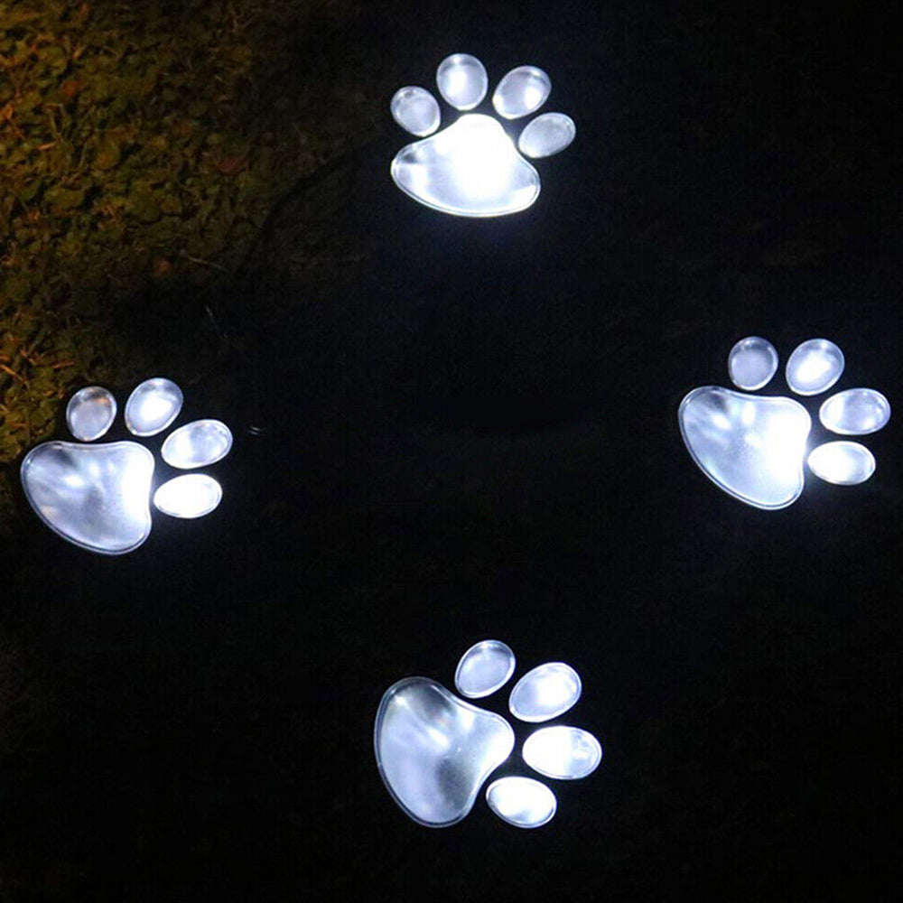 4 Paw Print Solar Outdoor Lights Cat Puppy Animal Garden Lights Path Patio Yard Paw lamp