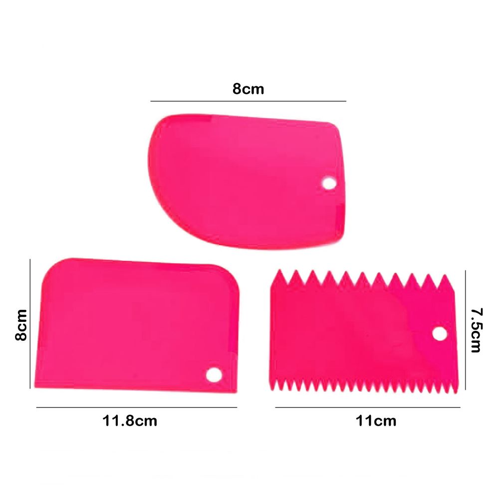 3-Piece Creaming Spatula Set – Plastic Cake Spatulas & Baking Spatulas