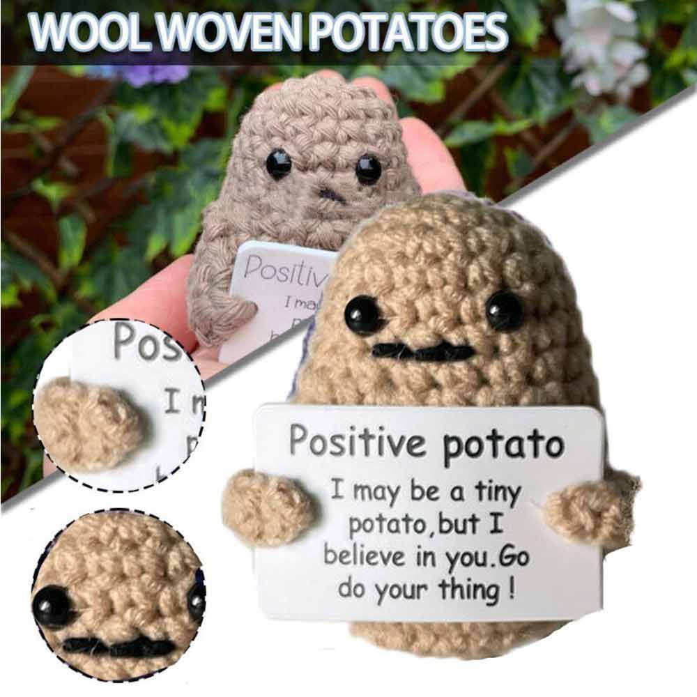 Funny Positive Potato Knitted Doll Christmas Holiday Home Decor Desk Gift