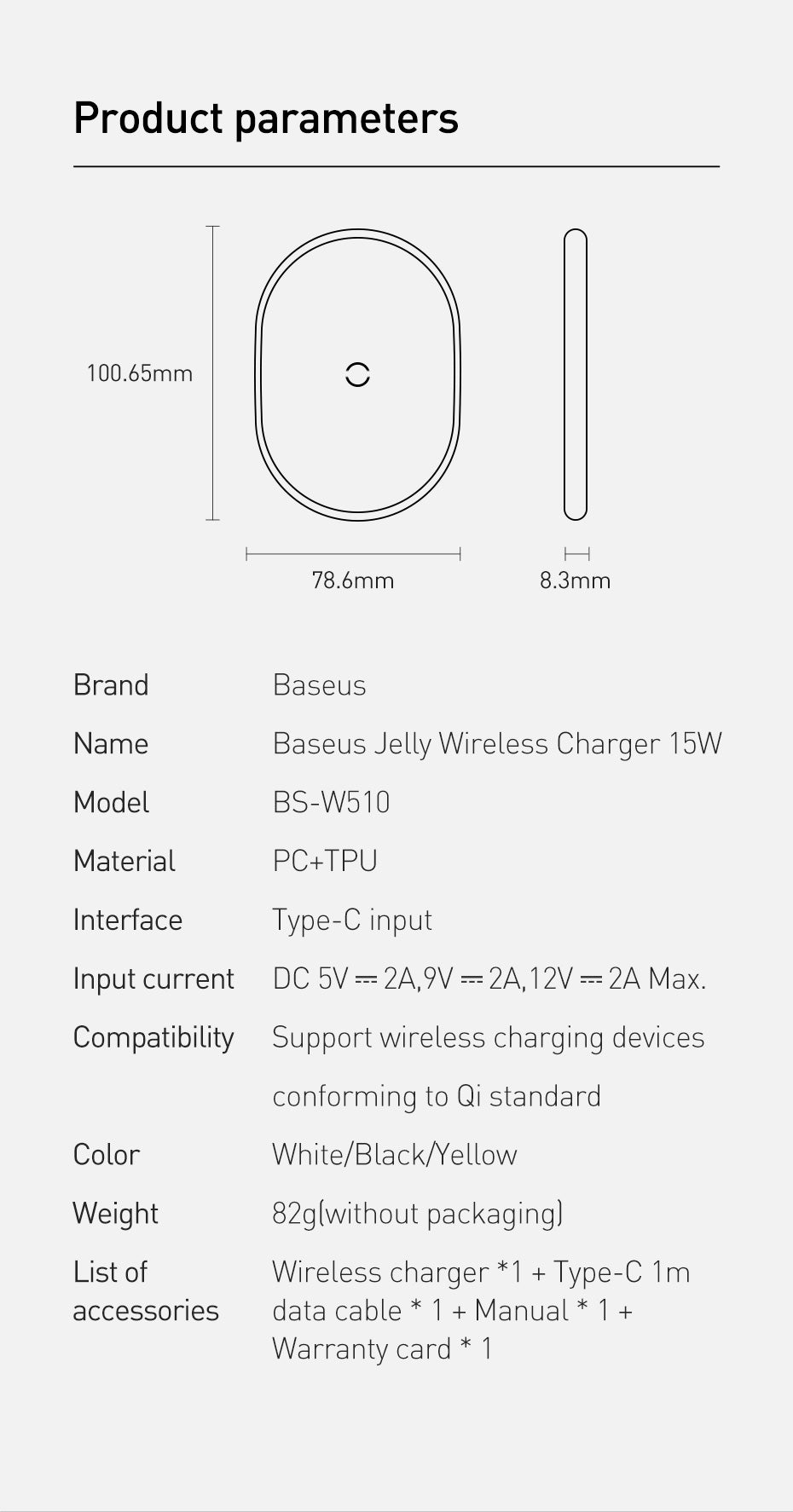 Baseus 15W Qi Wireless Charger for iPhone 14 13 Fast Charging Samsung Huawei
