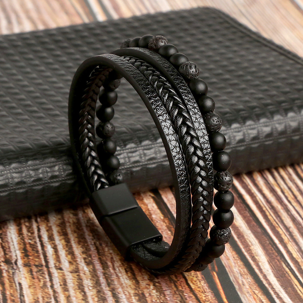 Braided Fashion Bracelets PU Leather Bracelet Bangle Wrap Wristband