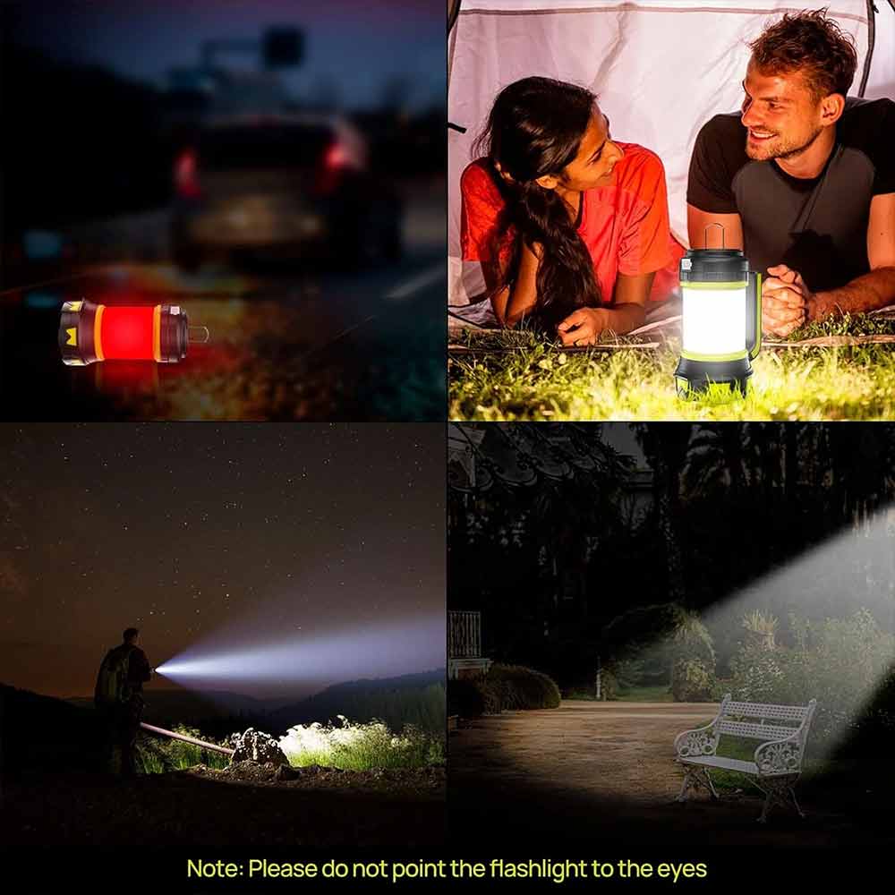 LED Camping Lantern & Power Bank – Rechargeable Tent Light, 6 Modes