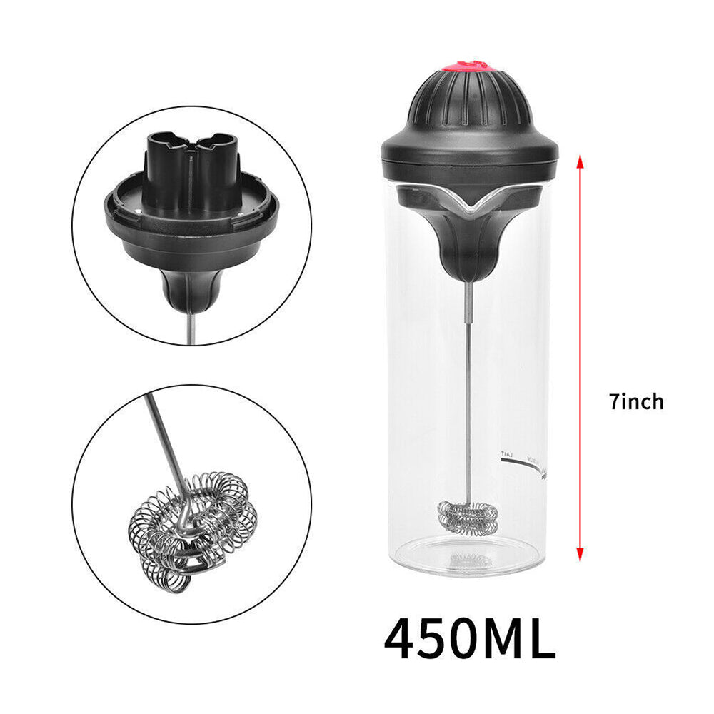 Handheld Electric Coffee Milk Frother Kitchen Whisk Automatic Mixer Jug Cup