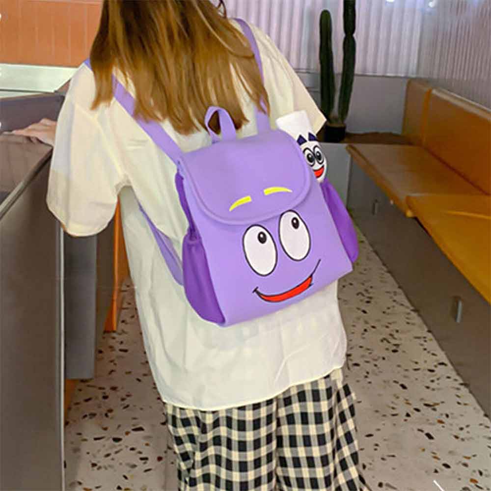 Dora the Explorer Plush Backpack with Interactive Map – Purple Kids Adventure Bag for School & Dress-Up