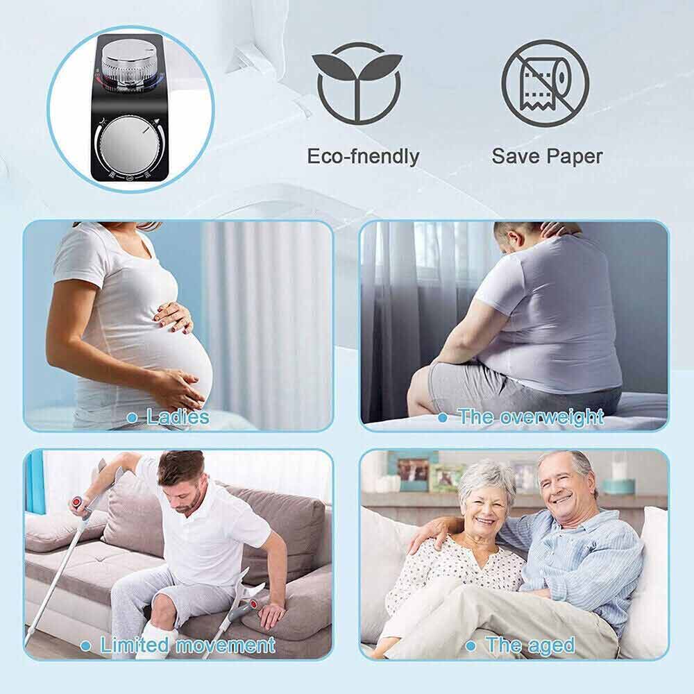 Dual Nozzle Hygiene Toilet Bidet Water Wash Clean Unisex Seat Attachment Sprayer