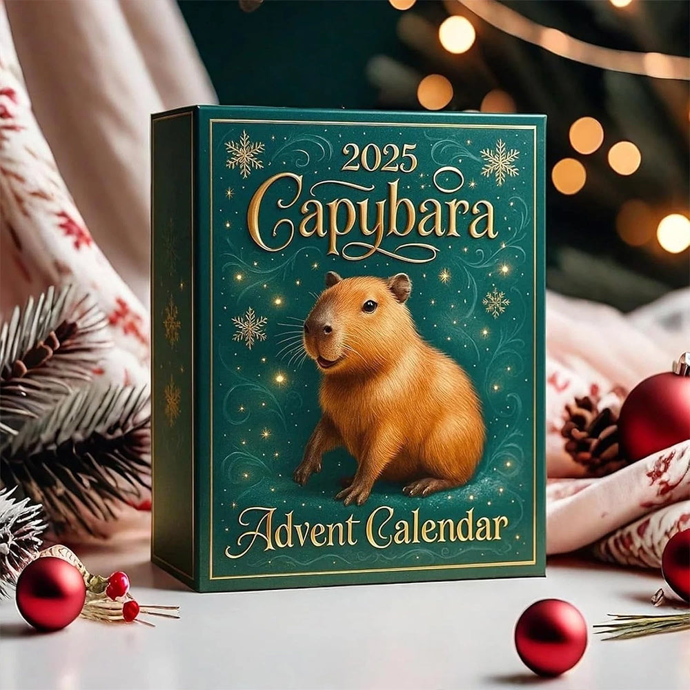 Capybara Countdown to Christmas 2025 - 2D Acrylic Advent Calendar with 24 Ornaments