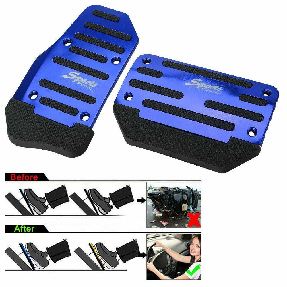2PCS Car Non-Slip Automatic Gas Brake Foot Pedals Pad Cover AcceleratBlue