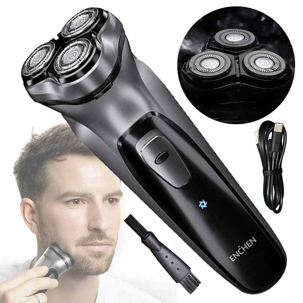 Wet Dry Rotary Shaver Electric Shaver 3 Heads Cordless Men Razor USB