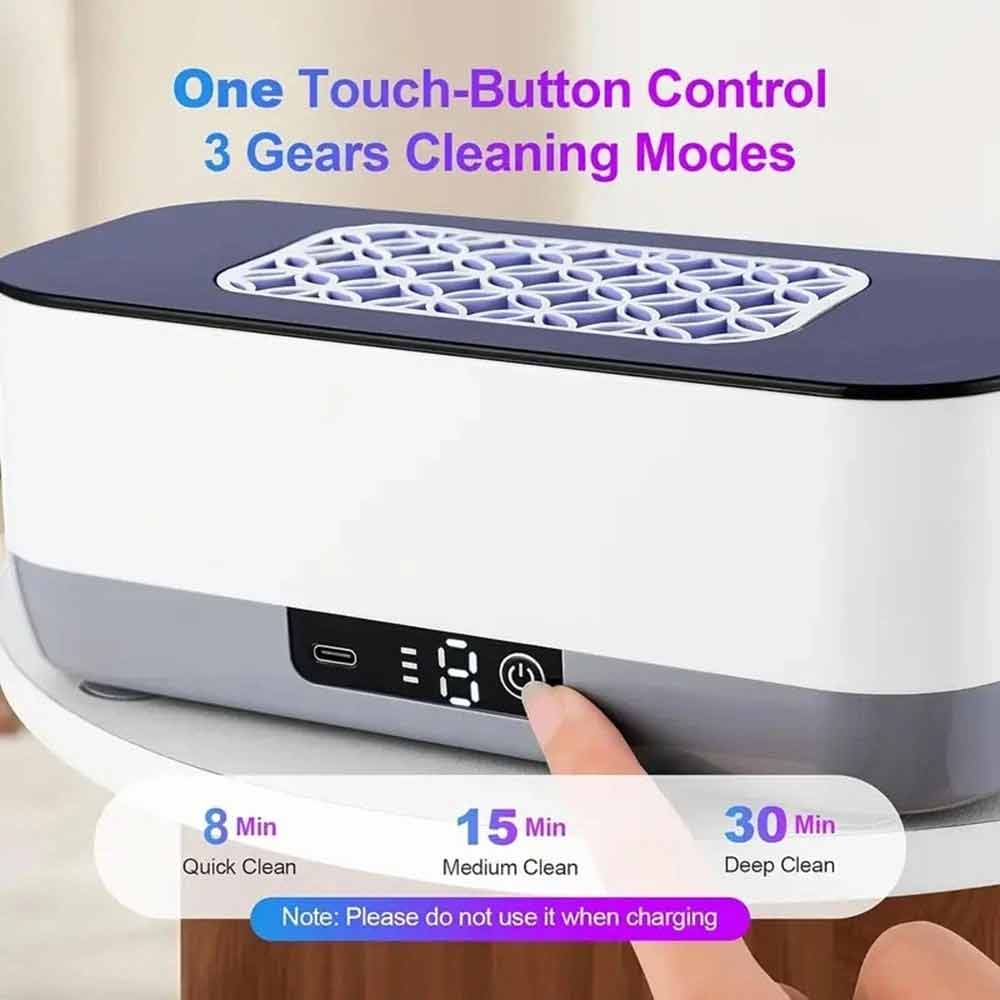 Portable Ultrasonic Cleaner – USB Rechargeable for Jewellery, Watches & Glasses