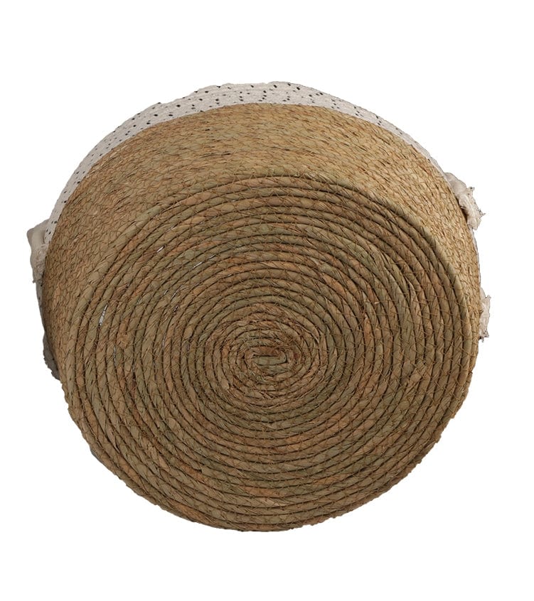 3 Piece Cotton Rope Stripe Carry Handles Storage Baskets Set