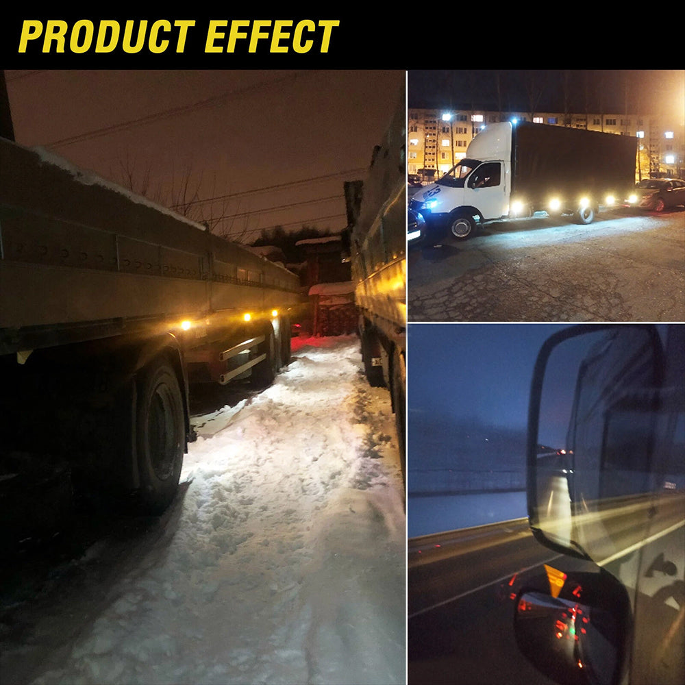 4X 24V Truck Side Marker Light Dynamic LED Yellow Trailer Lorry Van Bus Caravan