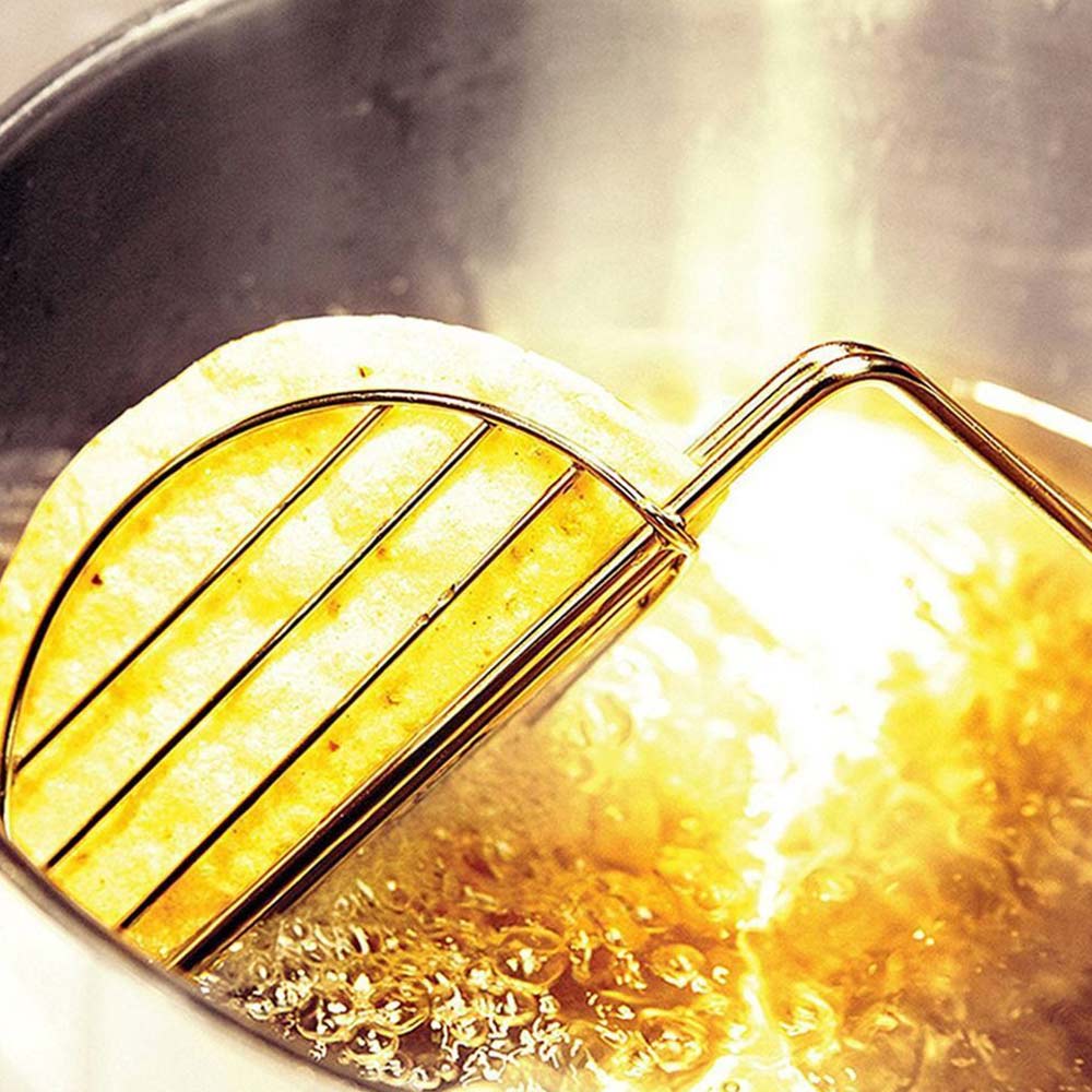 Taco Shell Maker Press Tortilla Fryer Tong Plated Steel Kitchen Rack Food Clip
