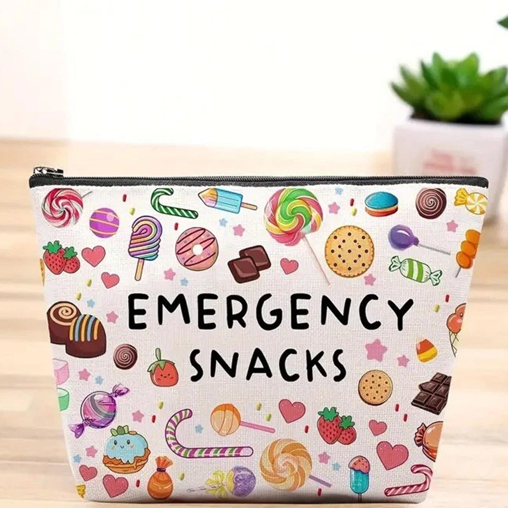 Emergency Snack Storage Bag – Portable Canvas Pouch with Zip Fastening for Hiking, Travel & Daily Organizing