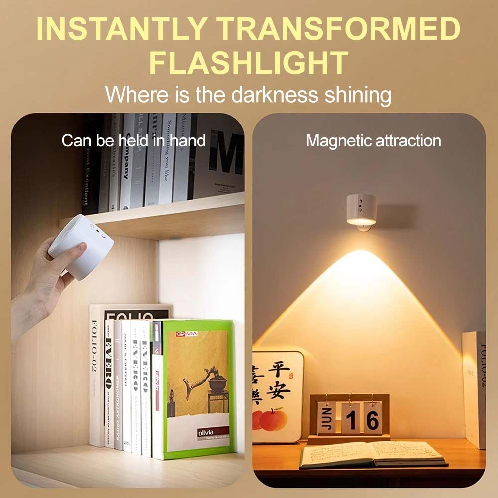 Rechargeable LED Wall Sconce Lights - Magnetic Remote Night Lamp, USB Powered