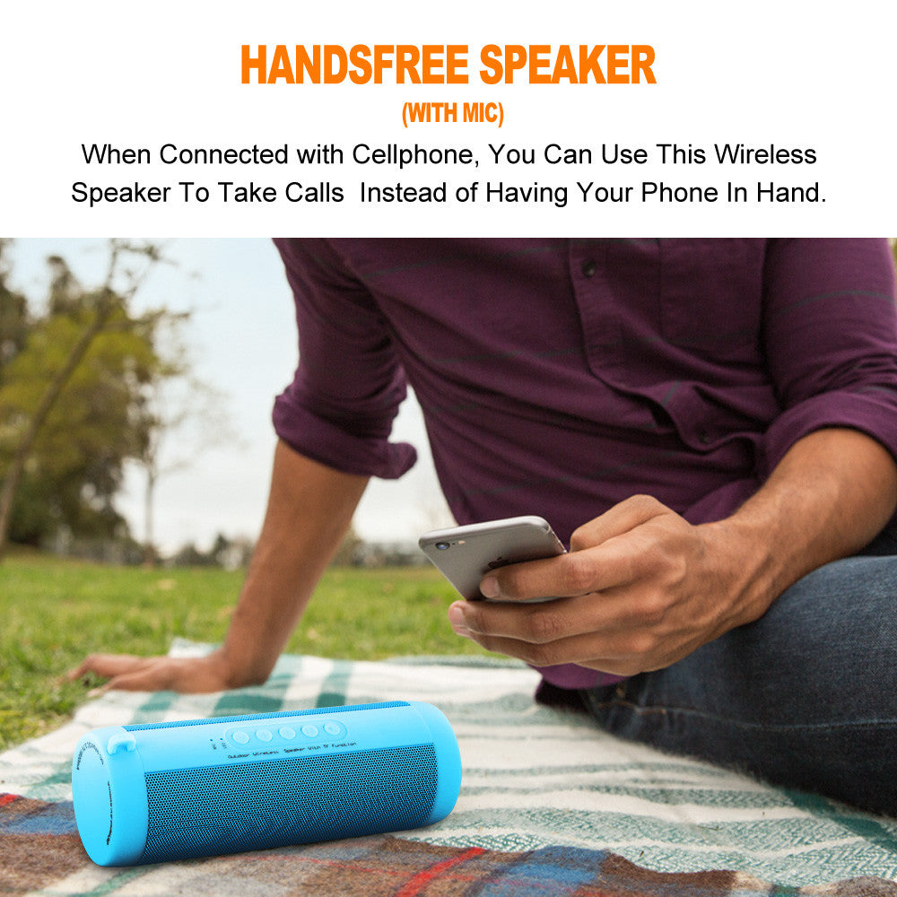 Waterproof Bluetooth Subwoofer – Portable Speaker with TF Card, Flashlight & Radio