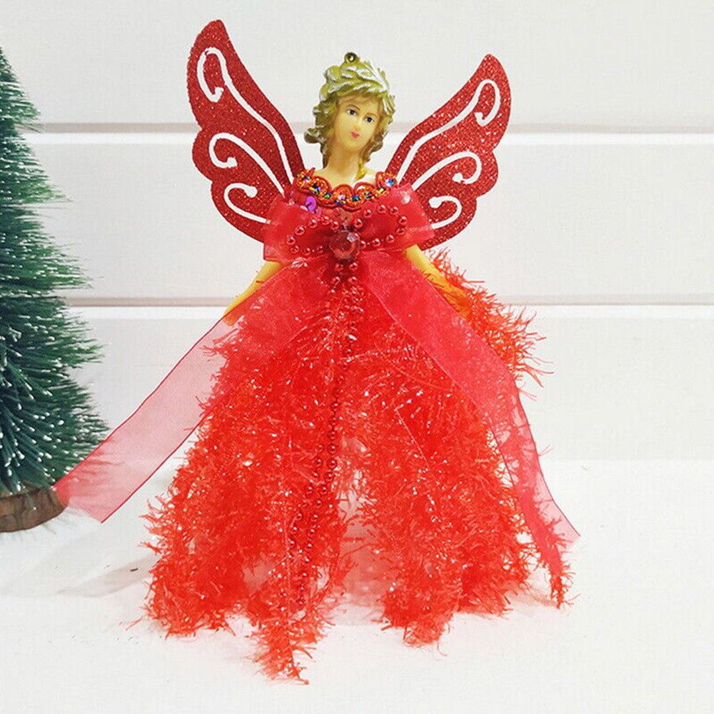 22*13cm Christmas Angel Fairy Xmas Tree Topper Ornaments Decoration