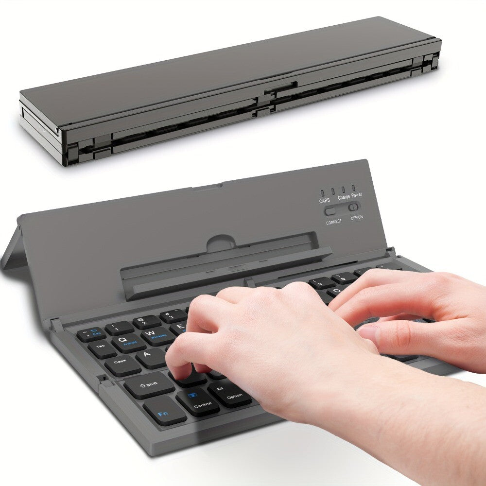 Portable Folding Wireless Bluetooth Keyboard for Tablet Laptops and Smartphones