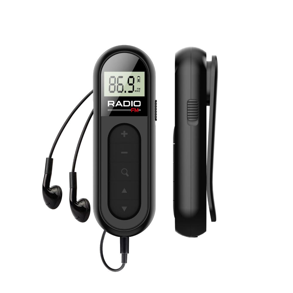 Mini FM Radio – Portable Clip-On Rechargeable Radio for Meeting, Tour Guide, Racing & Sports
