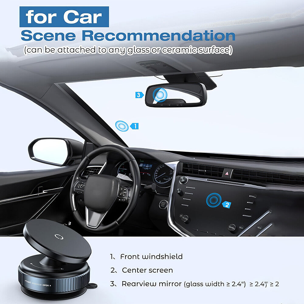 Electric Vacuum Magnetic Suction Cup 360° Rotation Car Phone Holder Stand Mount
