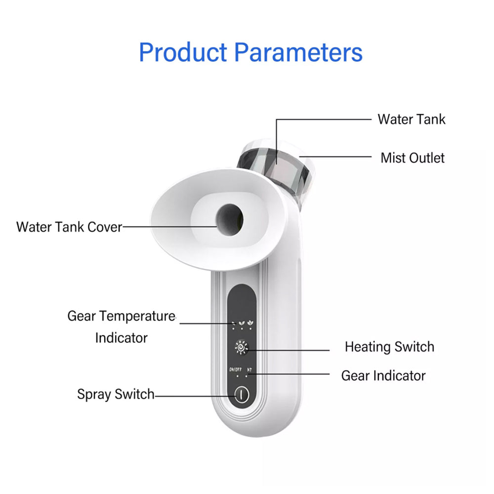 Eye Mist Sprayer White Nano Mist Sprayer Hot Compress Moisturizing Rechargeable