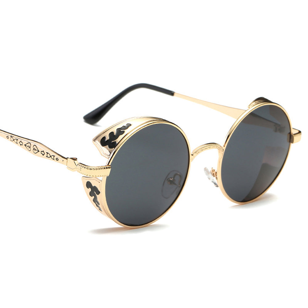 Steampunk Polarized Sunglasses Men Women UV400 Driving Retro Round Glasses