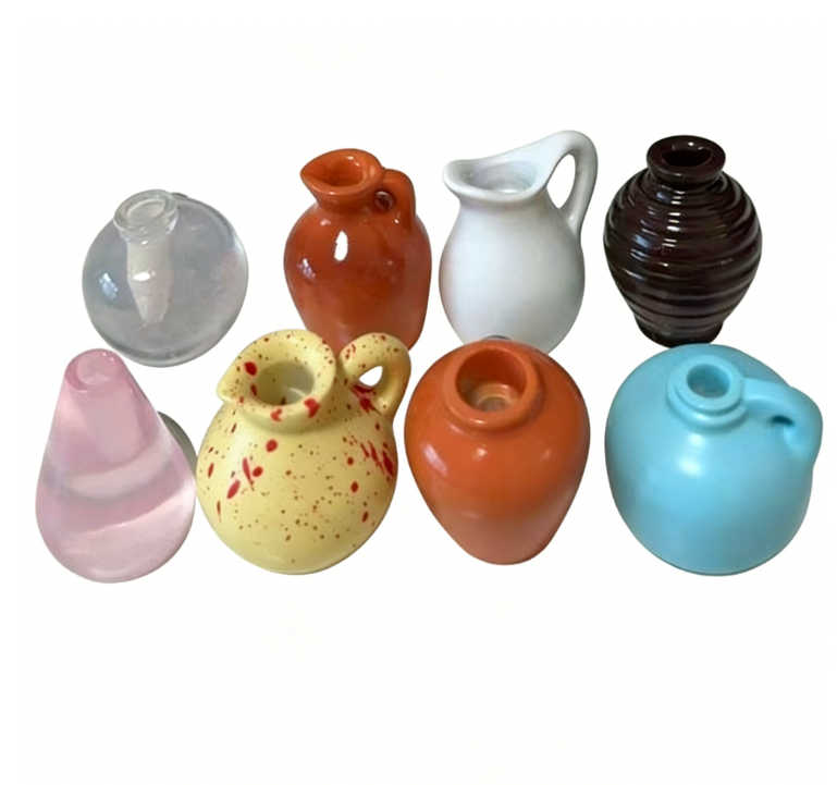 8PCS Mini Resin Vase Magnets - 3D Empty Vase Fridge Decor Set (Flowers Not Included)