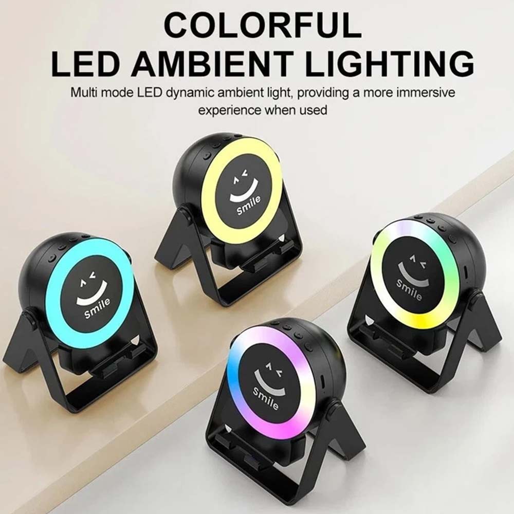 4-in-1 Wireless Induction Bluetooth Speaker - Rechargeable Phone Stand with Light