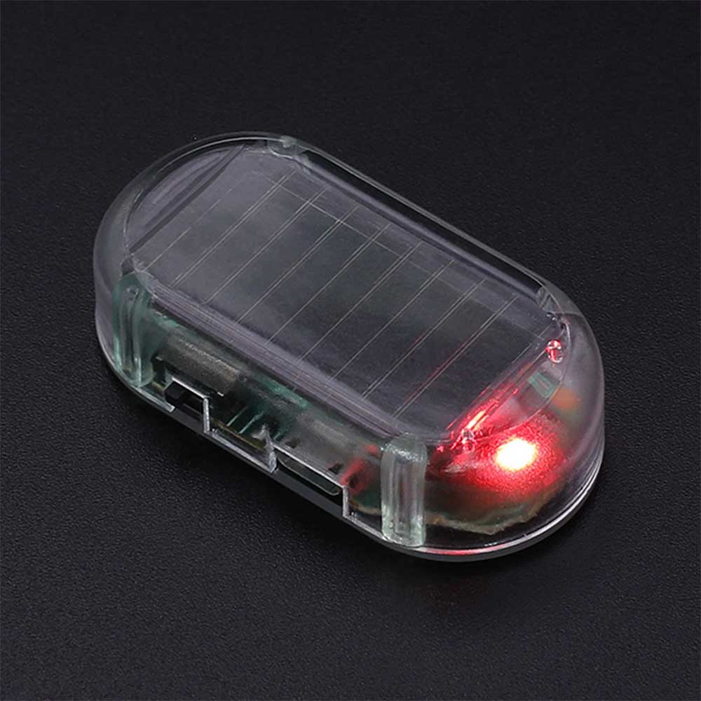 2PCS Solar Dummy Alarm LED Lights - Car Anti-Theft Flashing Warning Security