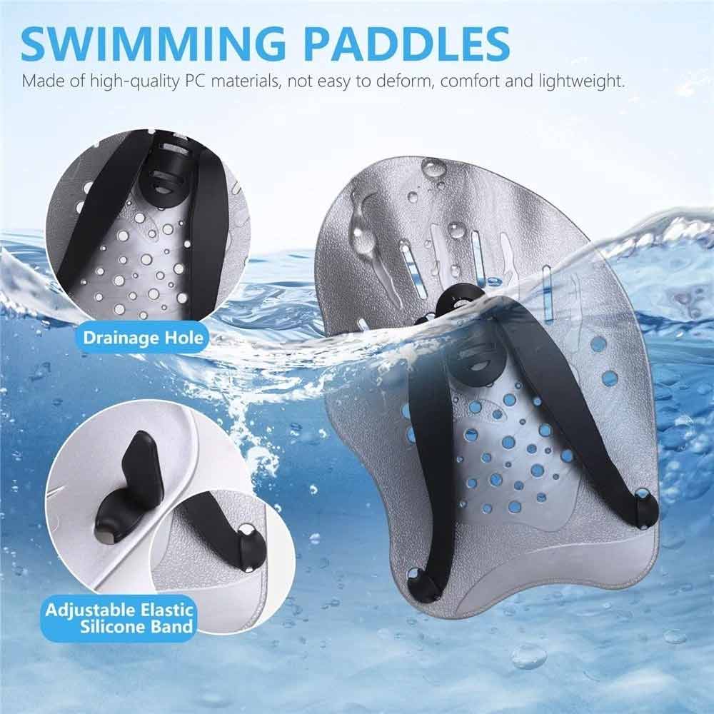 Swim Training Hand Paddles – Adjustable Resistance Paddles for Adults & Teens