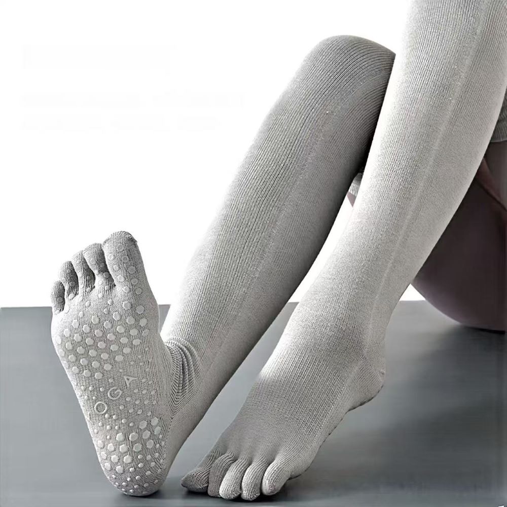 Non-Slip Toe Split Yoga Socks – Women's Over-the-Knee Fitness & Pilates Socks