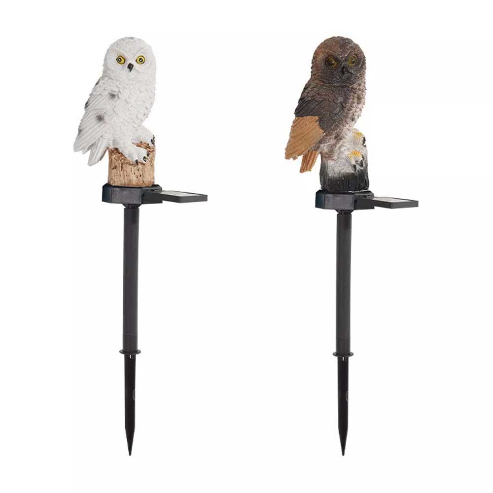 LED Owl Solar Powered Garden Light Novelty Lamp Waterproof Ornament Lawn Outdoor