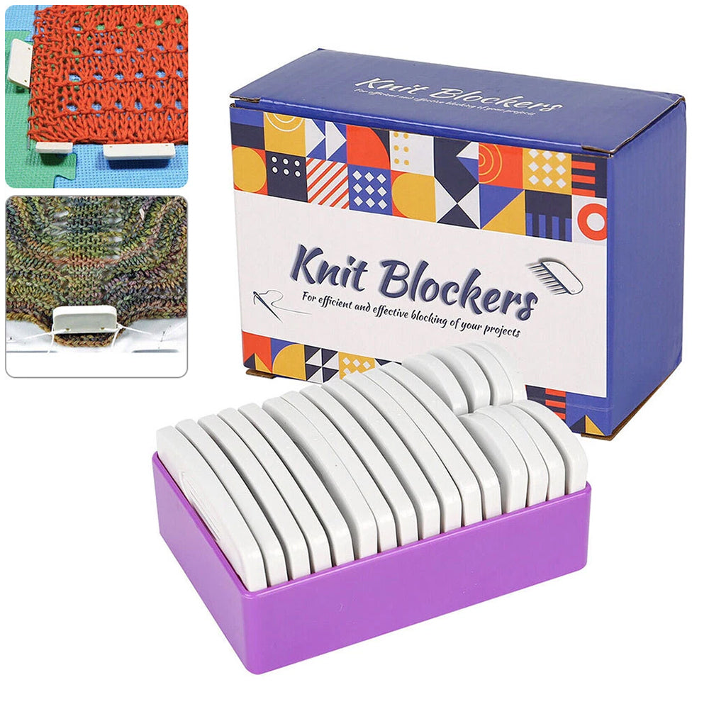 Knit Blockers & Pins Kit - 20pcs Blocking Tool for Knitting Crochet Lace