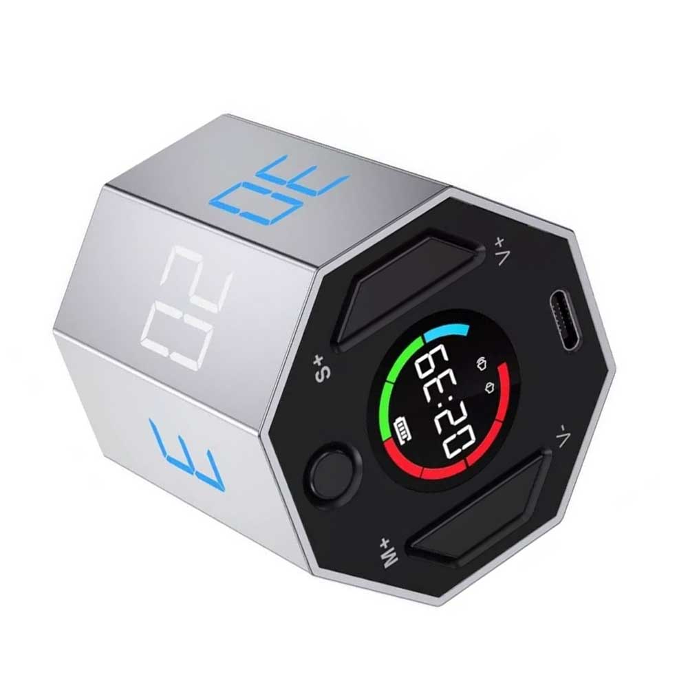 Eight-sided Visual Magnetic Timer Alarm Digital Cube Timer Square Study Kitchen