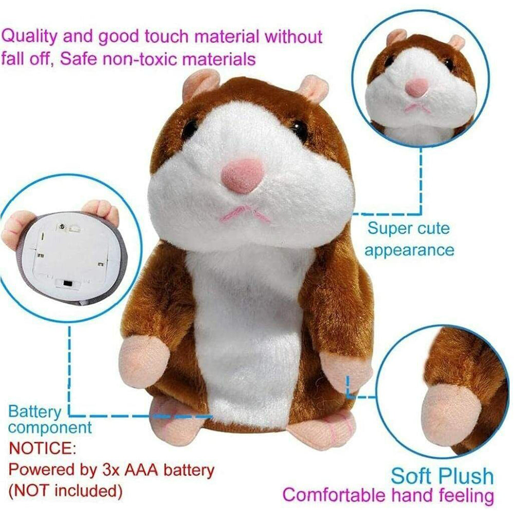 16CM Repeats What You Say Mimicry Pet Toy Talking Hamster Plush Toy