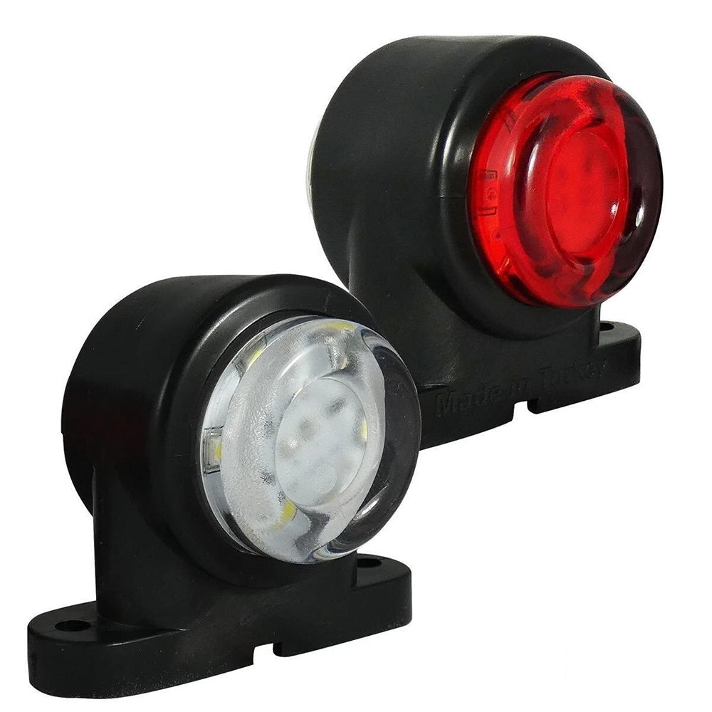 2x Mini Dual Side Rubber Led Marker Lights Trailer Truck Lorry Camper Outline 12-24v