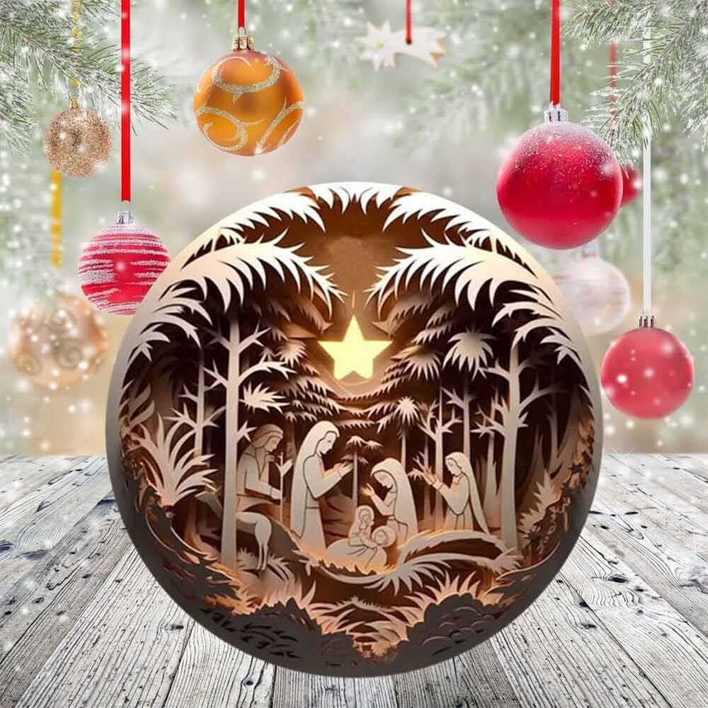 6PCS Nativity Christmas Ornament for Xmas Tree Birth of Jesus Christian Decor