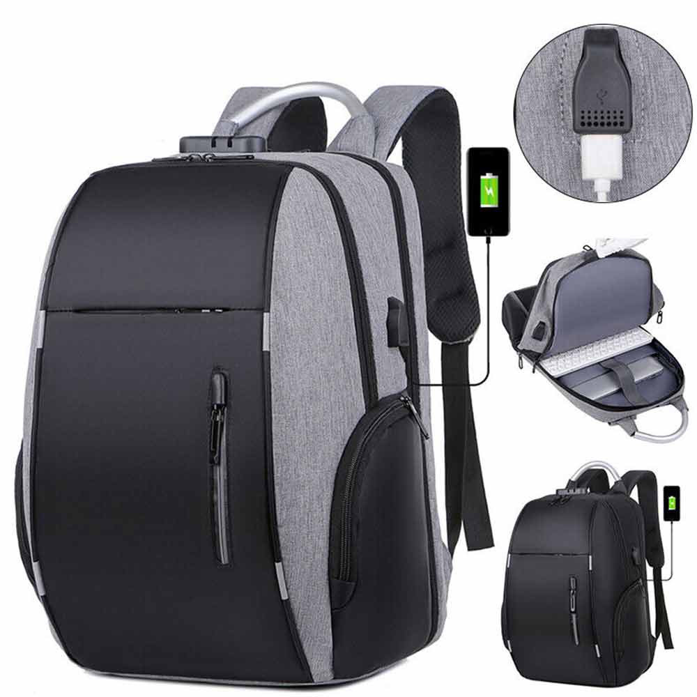 Anti-Theft Backpack School Travel Laptop Bag with USB Charging Port Waterproof