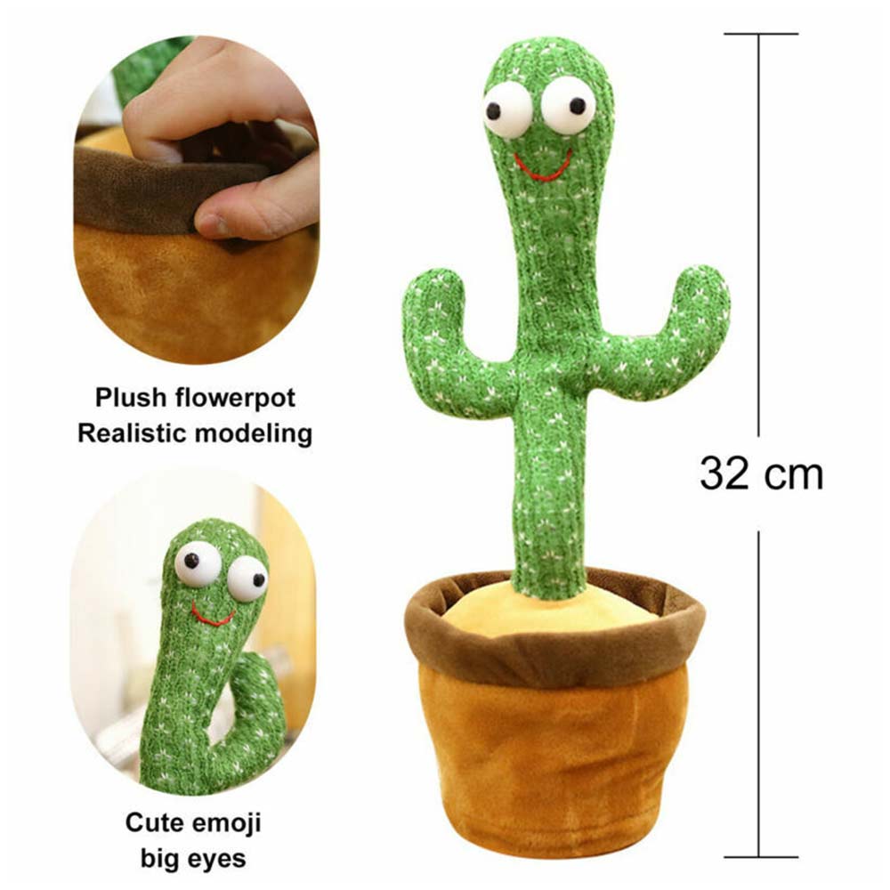 Talking Toy Dancing Cactus Doll Speak Talk Sound Record Repeat Kawaii Cactus Toy