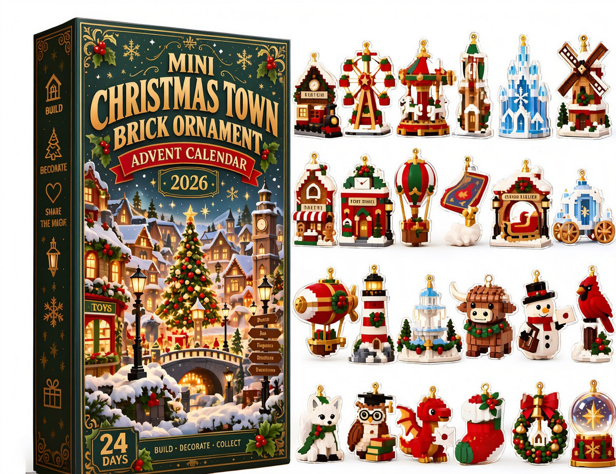24 Pre-Assembled Brick Advent Calendar – Christmas Countdown Blind Box Ornaments