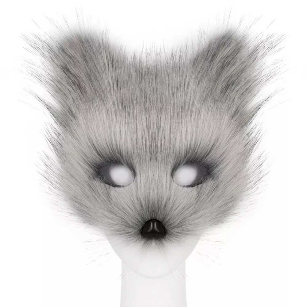 Furry Cat Fox Mask Christmas Party Cat Fox Cosplay Costume Mask Tail Paws Set