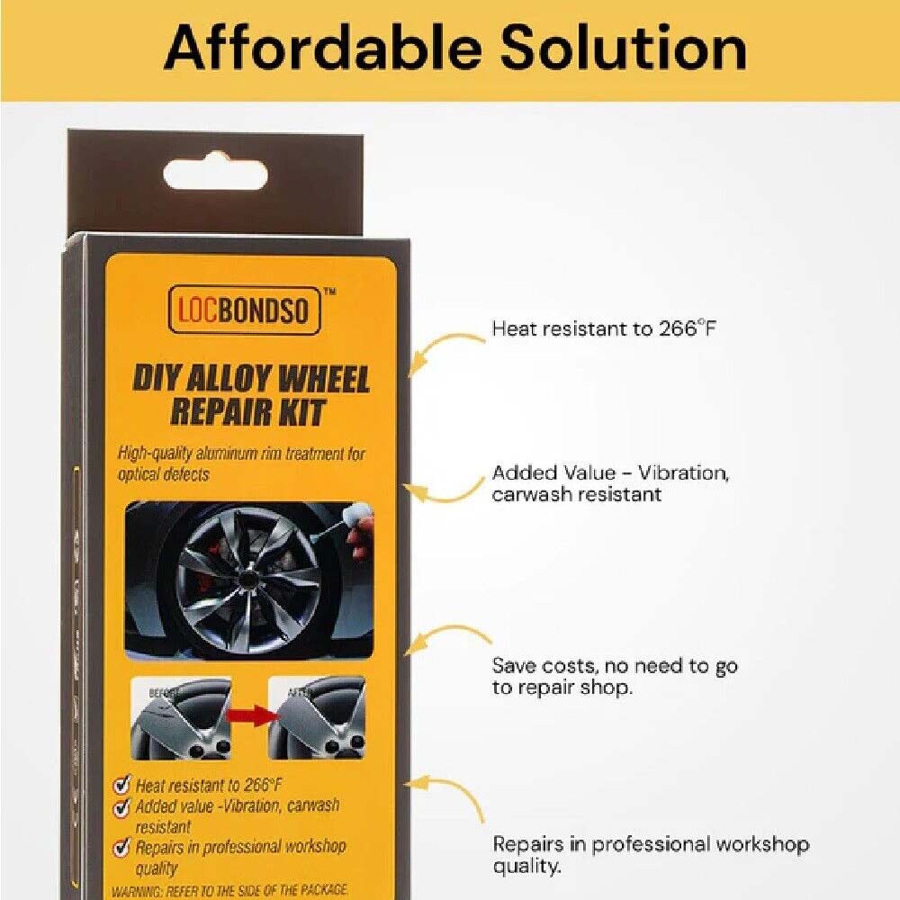 DIY Silver Alloy Wheel Rim Scuffs Scrape Car Kerb Damage Repairing Kit Fix Tool
