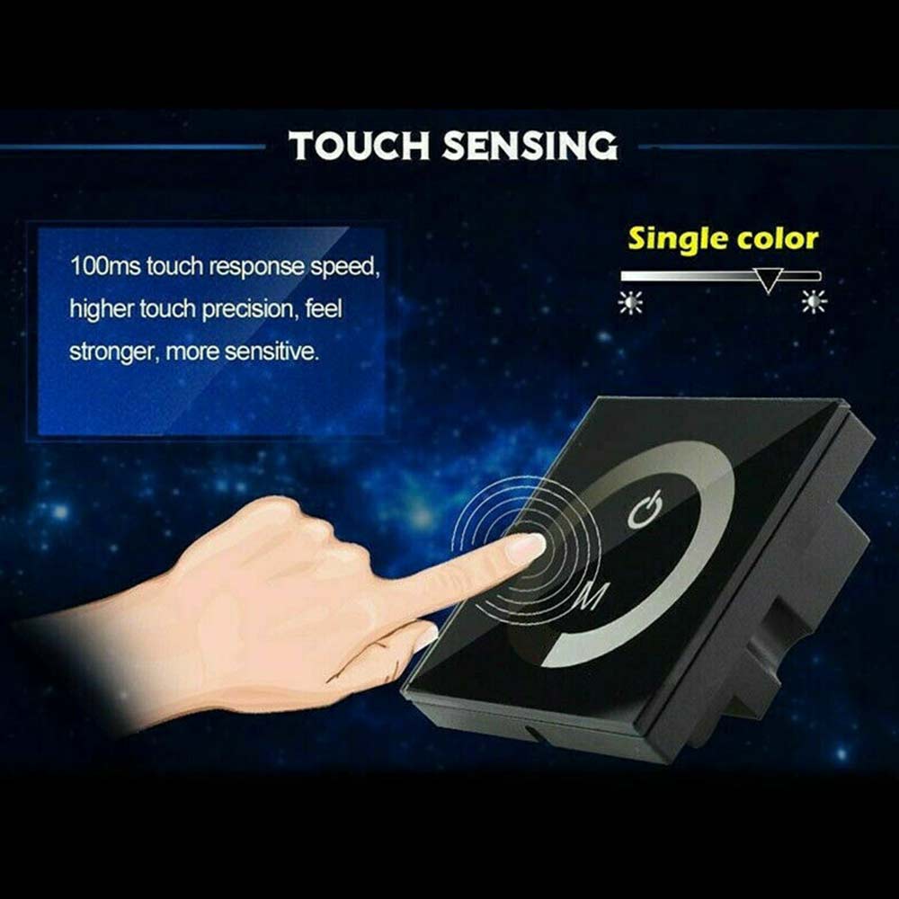 12V-24V Touch Panel LED Light Lamp Dimmer Smart Controller Wall Mounted Switch