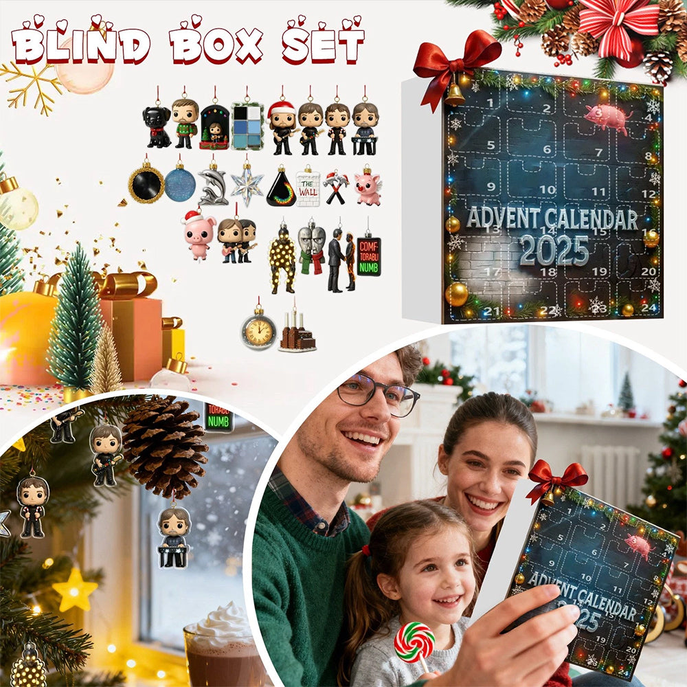 2025 Pink Floyd Advent Calendar 2D with 24 Tarot Card Pendants - Unique Christmas Countdown Gift