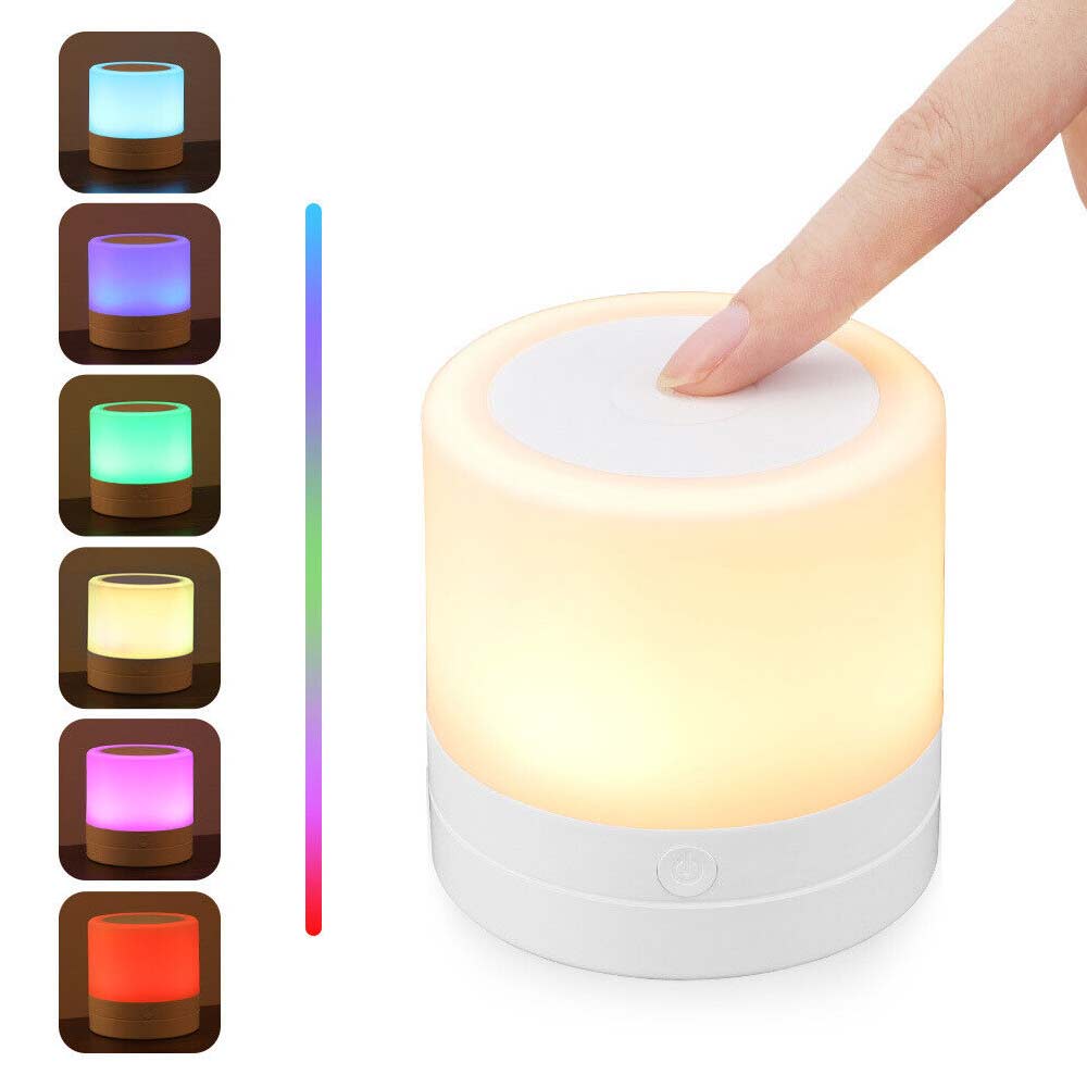 Touch Night Light USB Rechargeable LED Bedside Table Lighting Lamp Dimmable Gift