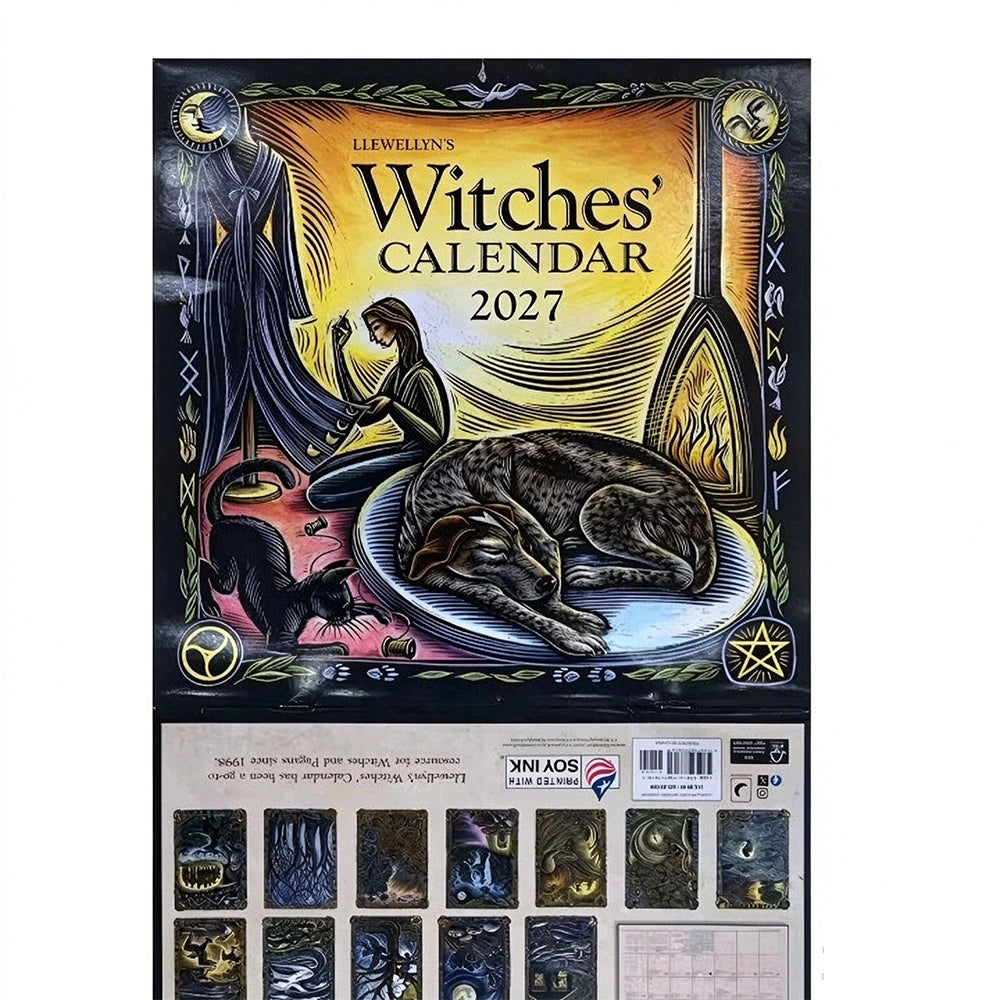 2027 Witches' Wall Calendar – Premium Copper Paper Hanging Calendar Decor