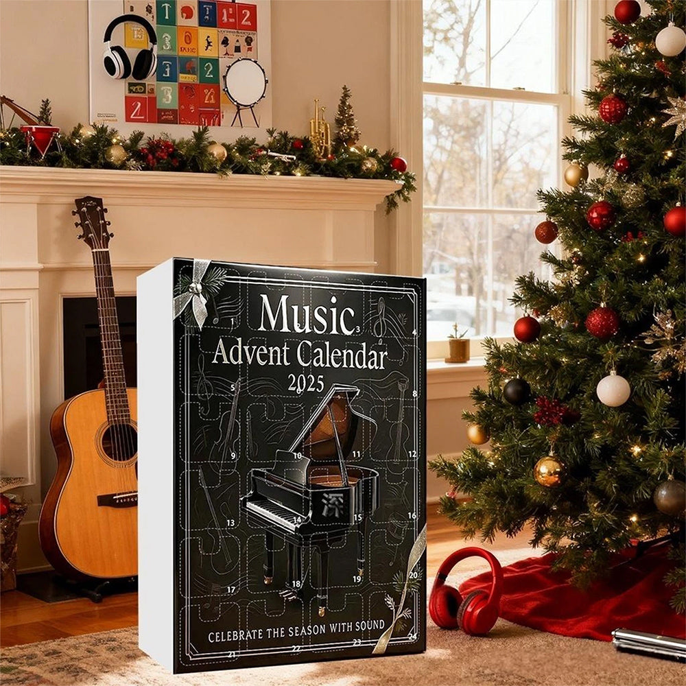 2025 Musical Advent Calendar 2D Acrylic Xmas Tree Ornaments | 24-Day Christmas Countdown Gift for Music Lovers