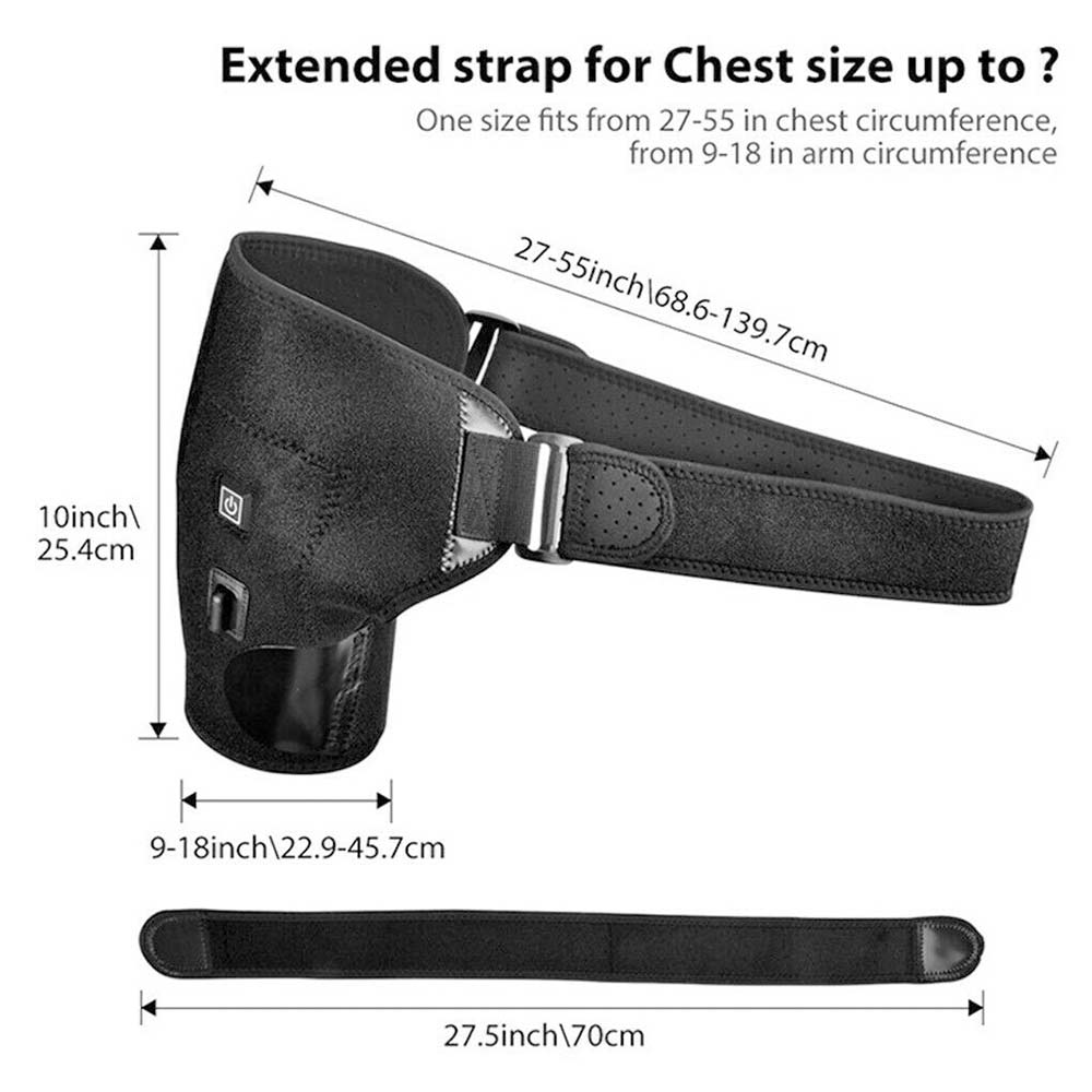 USB Heated Shoulder Brace Pad Joint Pain Relief Heating Pad Support Wraps