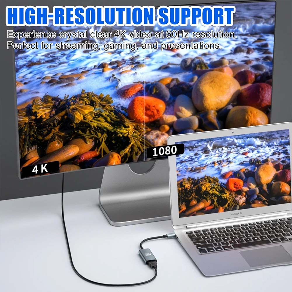 USB 3.1 Type C to HDMI Adapter Cable - 4K 60Hz for Laptop, Tablet, TV
